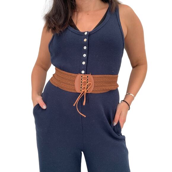 2/$30 Belt Lace Up Wrap Around Waist Camel Brown Boho Gypsy Cinched Woven Cute - Picture 9 of 9